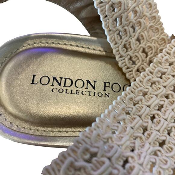 London Fog espadrilles shoes lacy fabric upper. Faux patent upper size 8 M - Picture 7 of 11